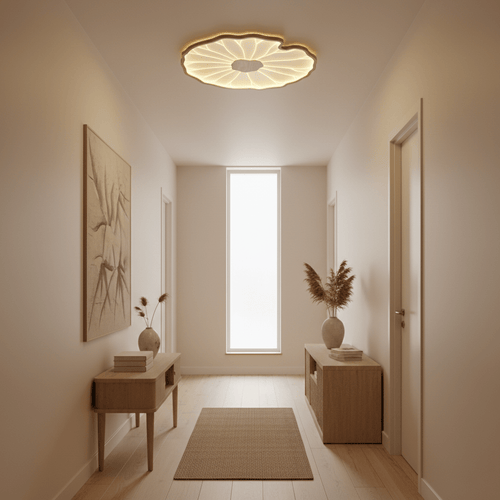 Lotus leaf ceiling light flush mount shown on a white ceiling