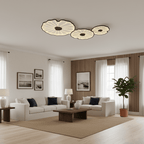 Lotus leaf ceiling light angled view of the curling leaf edges