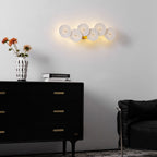 Lotus petal wall lamp with multiple white ceramic heads