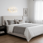 Lotus petal wall lamp with stacked white ceramic heads