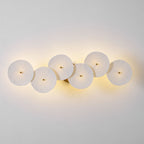Lotus petal wall lamp with white ceramic shades and gold frame