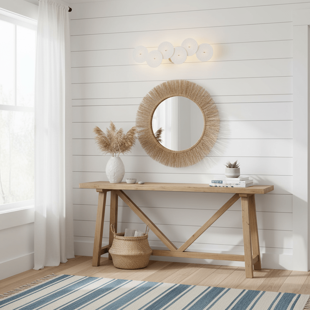 Lotus petal wall lamp in white ceramic with gold spine