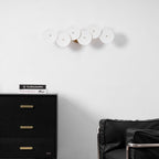 Wall Sconce, White Ceramic Lotus Petals, Gold Spine, G4 Hardwired