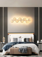 Wall Sconce, White Ceramic Lotus Petals, Gold Spine, G4 Hardwired
