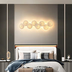 Olivia Ceramic Wall Sconce, Cascading Lotus-Petal Design, G4 Bulb