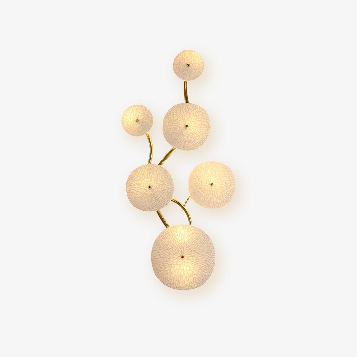 Olivia Ceramic Wall Sconce, Cascading Lotus-Petal Design, G4 Bulb