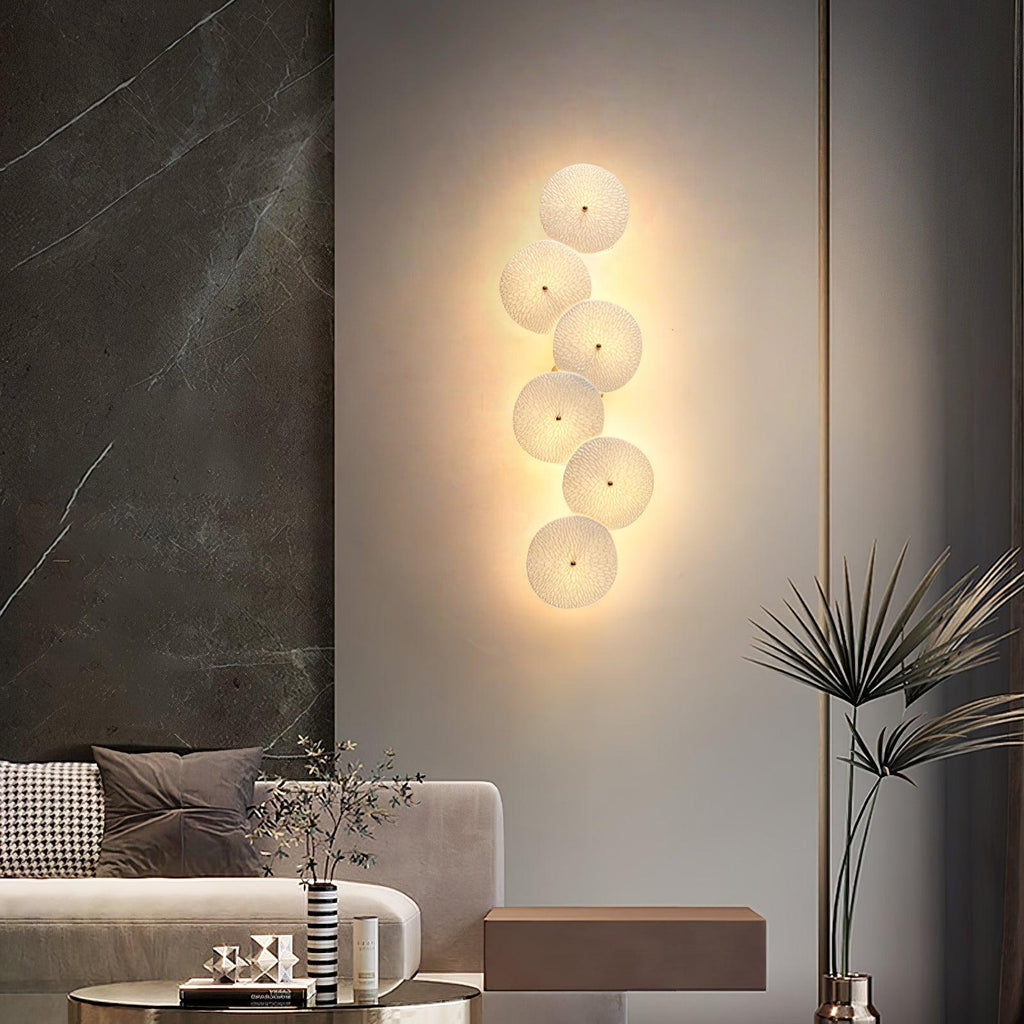 Olivia Ceramic Wall Sconce, Cascading Lotus-Petal Design, G4 Bulb