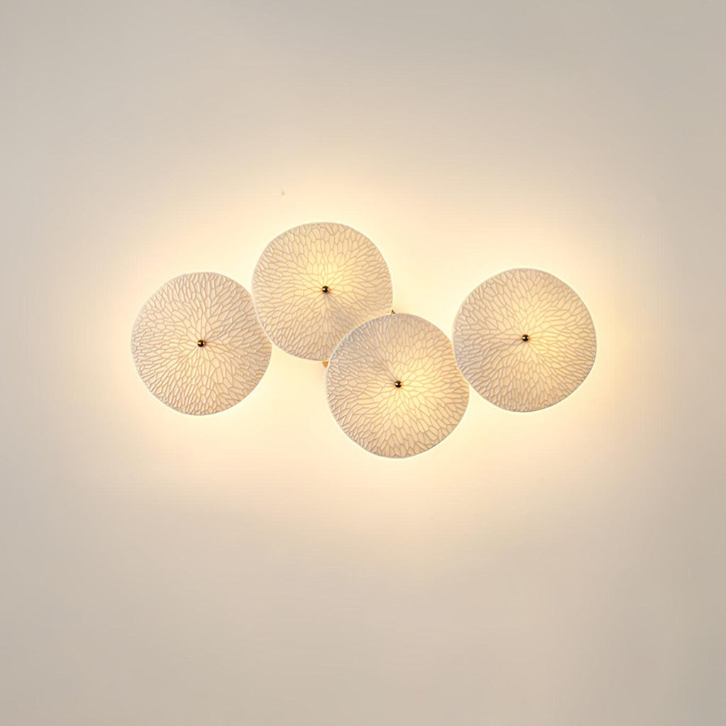 Olivia Ceramic Wall Sconce, Cascading Lotus-Petal Design, G4 Bulb
