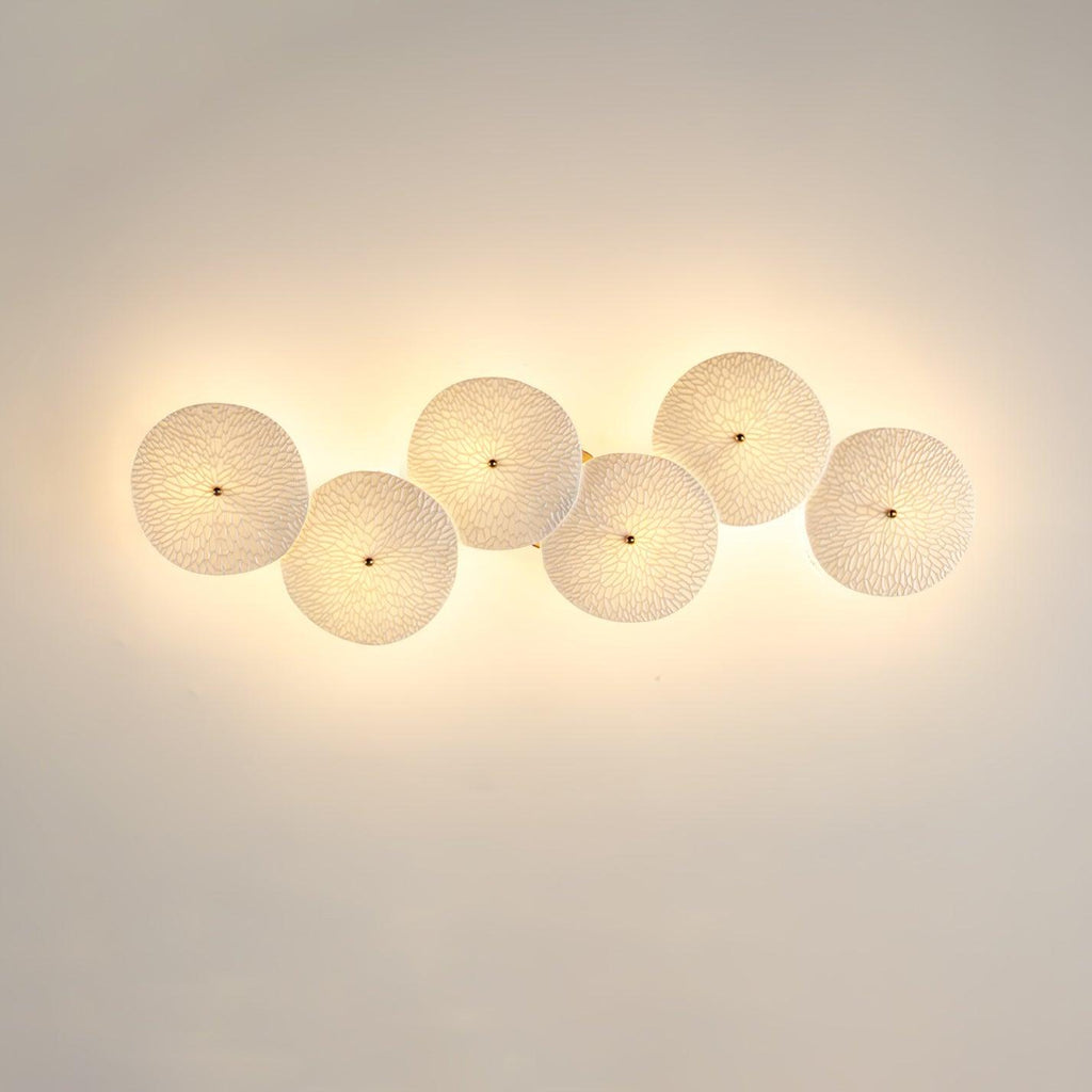 Olivia Ceramic Wall Sconce, Cascading Lotus-Petal Design, G4 Bulb