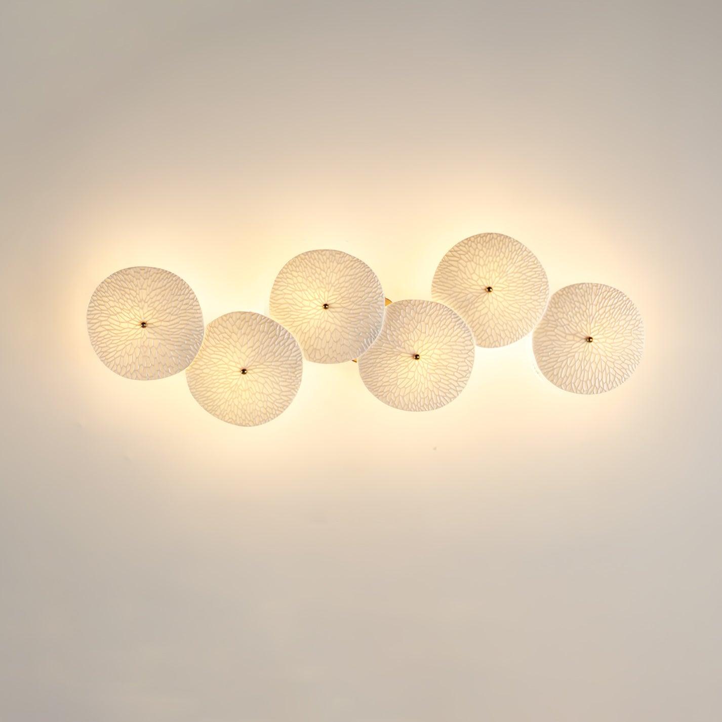 Olivia Ceramic Wall Sconce, Cascading Lotus-Petal Design, G4 Bulb