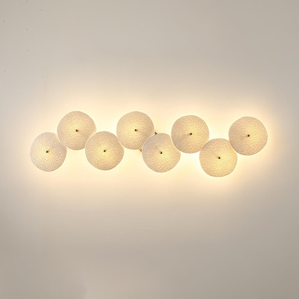 Olivia Ceramic Wall Sconce, Cascading Lotus-Petal Design, G4 Bulb