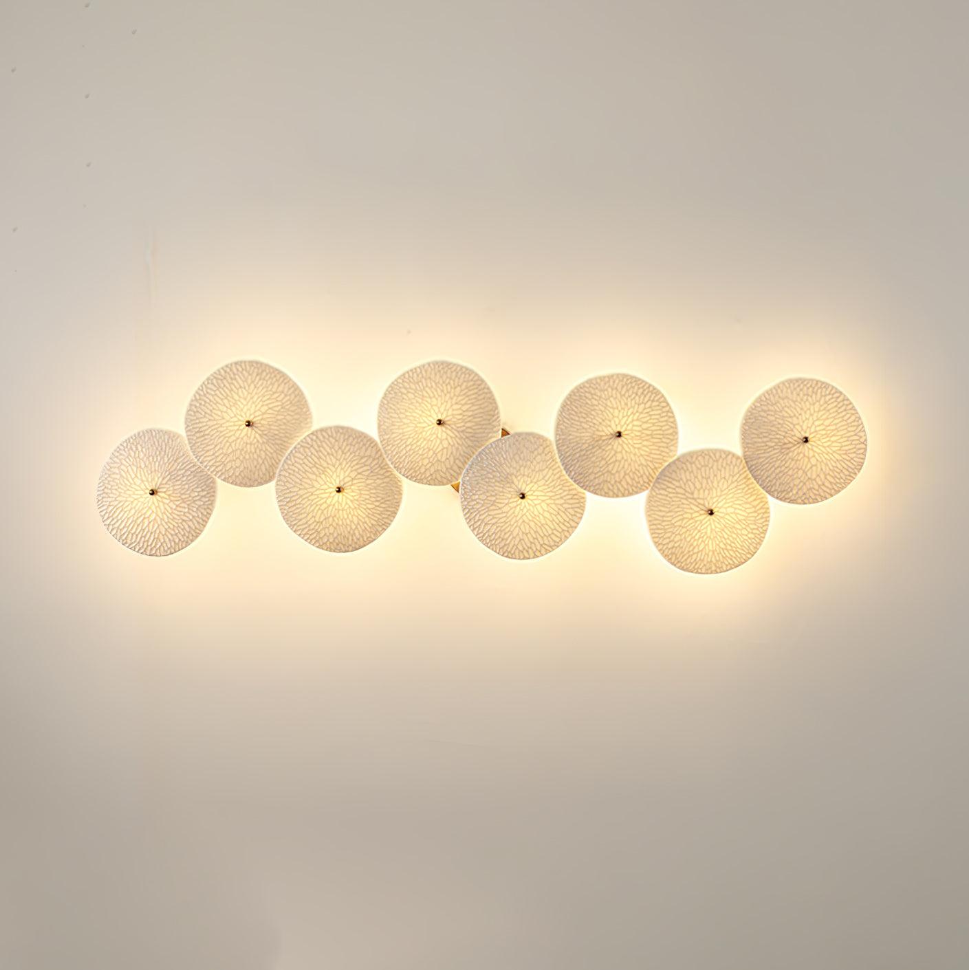 Olivia Ceramic Wall Sconce, Cascading Lotus-Petal Design, G4 Bulb