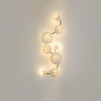 Olivia Ceramic Wall Sconce, Cascading Lotus-Petal Design, G4 Bulb
