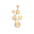 Wall Sconce, White Ceramic Lotus Petals, Gold Spine, G4 Hardwired