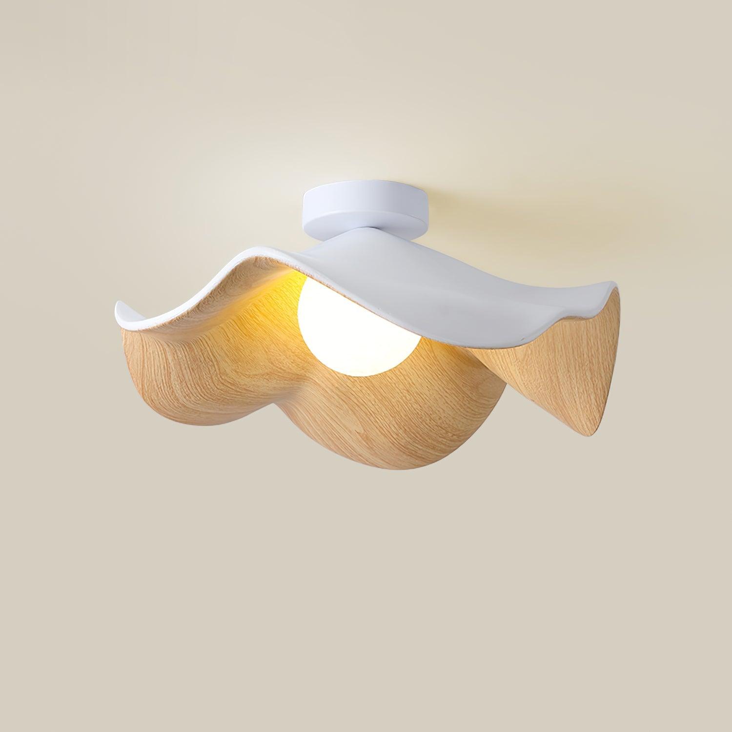 Layered leaf flush mount ceiling light with warm white light