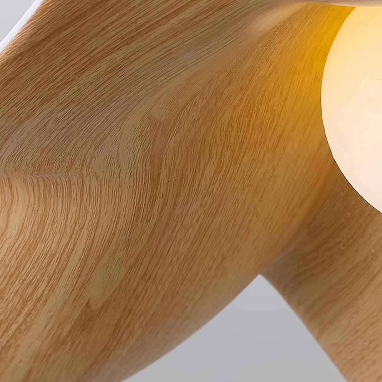 Sculptural lotus leaf ceiling light with layered wood-grain petals