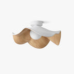 Lotus leaf flush mount ceiling light with white shade on ceiling