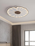 Lotus leaf ceiling light leaf form viewed from below glowing