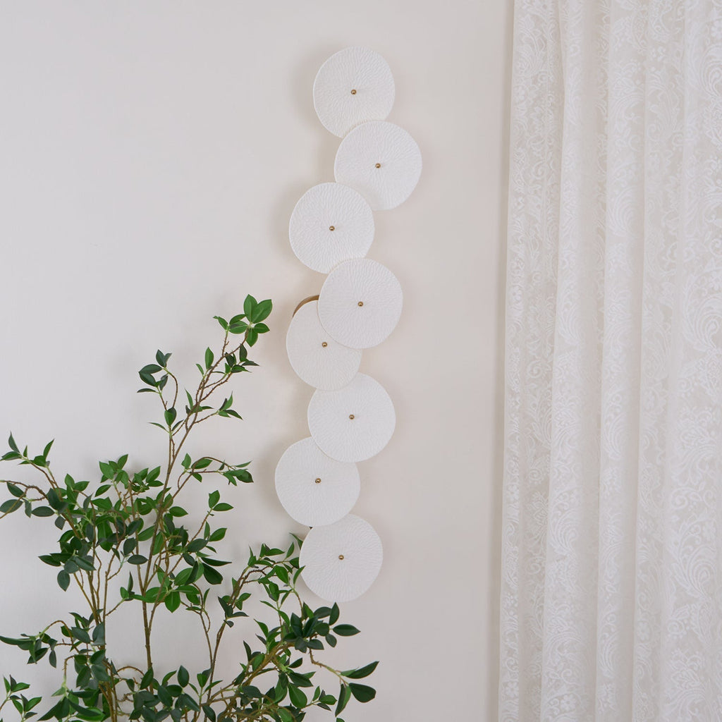 Olivia Ceramic Wall Sconce, Cascading Lotus-Petal Design, G4 Bulb