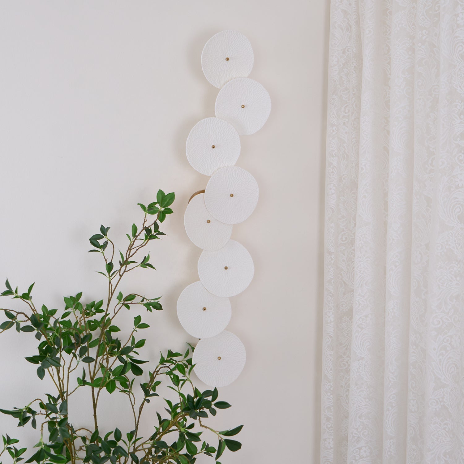 Olivia Ceramic Wall Sconce, Cascading Lotus-Petal Design, G4 Bulb