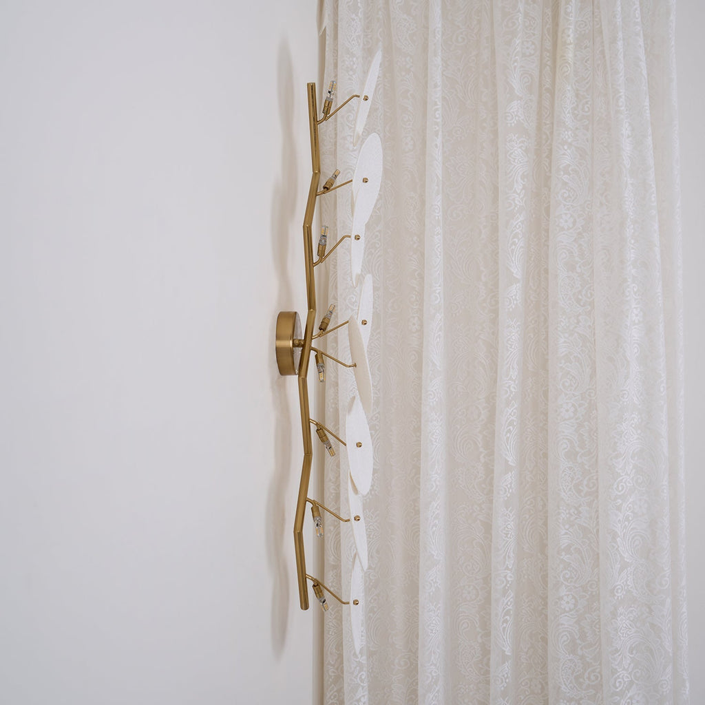 Olivia Ceramic Wall Sconce, Cascading Lotus-Petal Design, G4 Bulb