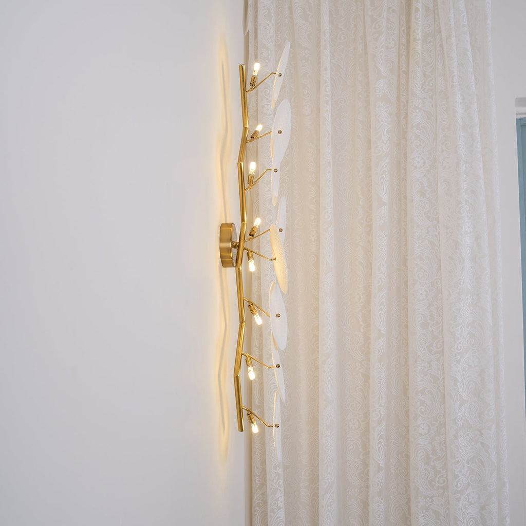 Olivia Ceramic Wall Sconce, Cascading Lotus-Petal Design, G4 Bulb