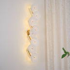 Olivia Ceramic Wall Sconce, Cascading Lotus-Petal Design, G4 Bulb