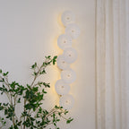Olivia Ceramic Wall Sconce, Cascading Lotus-Petal Design, G4 Bulb