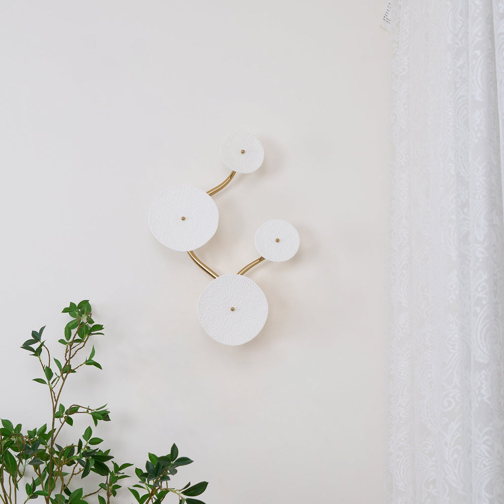 Olivia Ceramic Wall Sconce, Cascading Lotus-Petal Design, G4 Bulb