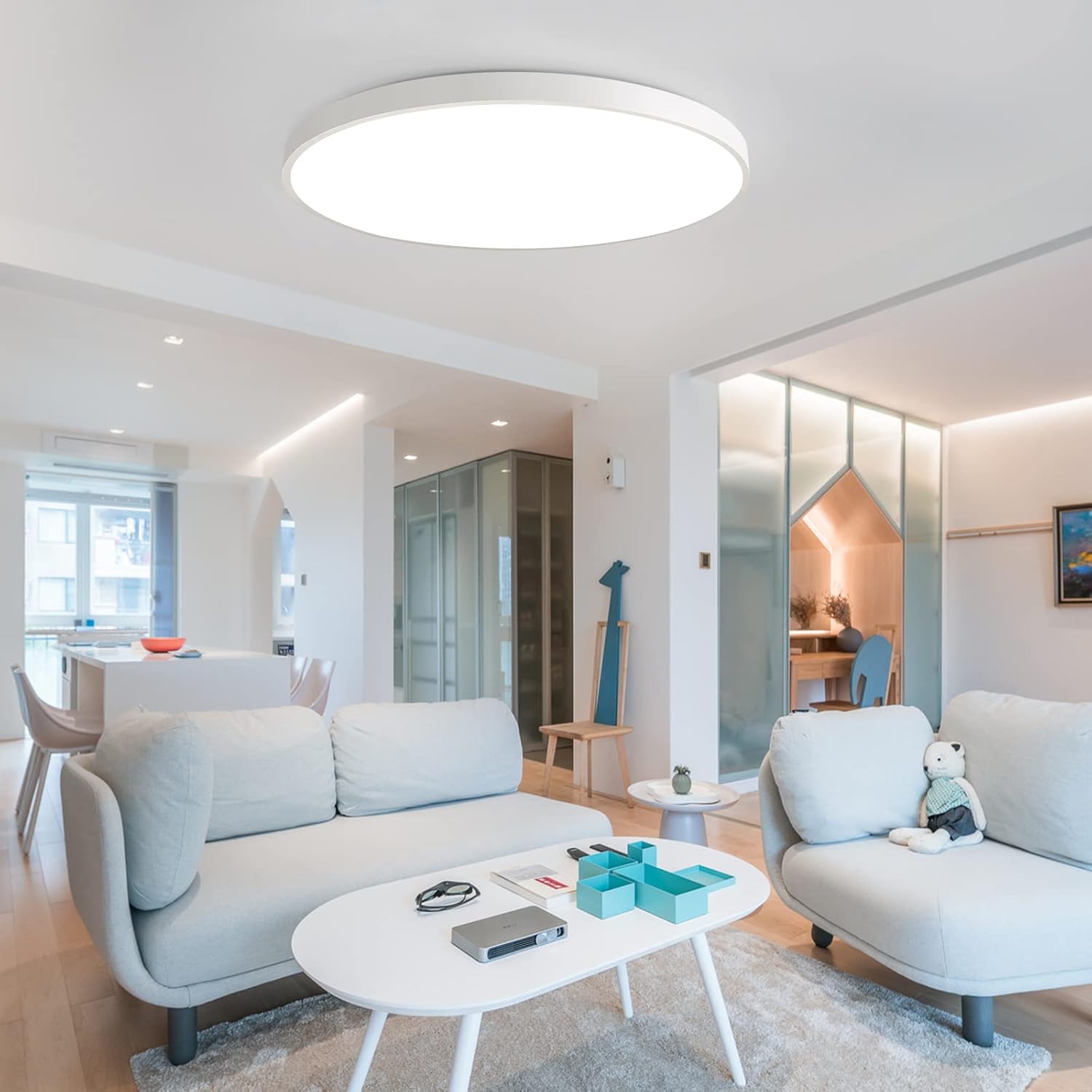 Indbygningsrund loftslampe med LED, 12-tommer jernrammearmatur