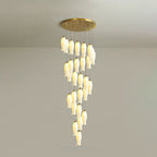 Twenty-eight-light Sylirion at its longer drop, a tall column of glowing ceramic bells