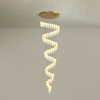 Sixty-four-light Sylirion at full drop, its spiral tapering to a single shade at the lowest point
