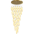 Forty-light Sylirion on a white background, cables staggered so no two shades sit at one height