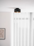 Loftlampe, hvid glasglobus, træstruktur, G9 fastmonteret
