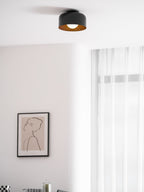 Loftlampe, hvid glasglobus, træstruktur, G9 fastmonteret