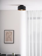 Loftlampe, hvid glasglobus, træstruktur, G9 fastmonteret