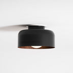 Loftlampe, hvid glasglobus, træstruktur, G9 fastmonteret