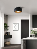 Loftlampe, hvid glasglobus, træstruktur, G9 fastmonteret