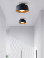 Loftlampe, hvid glasglobus, træstruktur, G9 fastmonteret