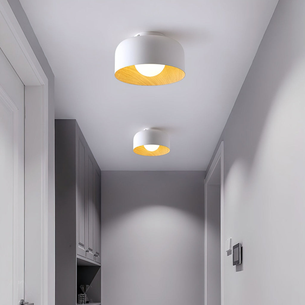 Glass globe ceiling light mounted on a ceiling