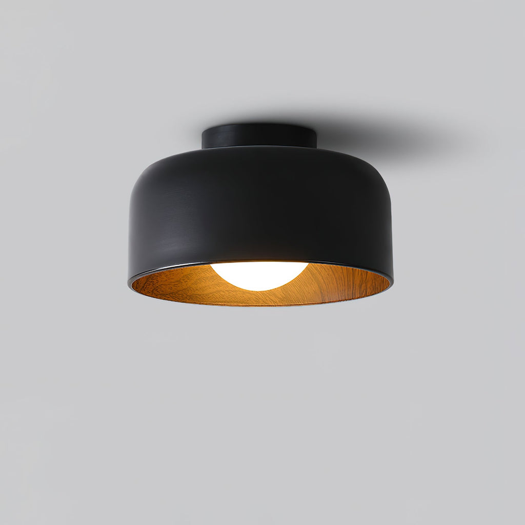 White glass globe ceiling light, warm even glow