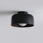 Globe light with white glass and a wood-grain shell