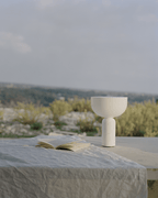 Table Lamp, Opaline Glass Shade, Marble Base, Cordless LED