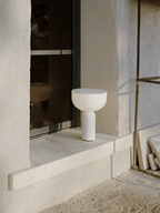Table Lamp, Opaline Glass Shade, Marble Base, Cordless LED
