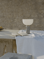 Table Lamp, Opaline Glass Shade, Marble Base, Cordless LED