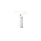 Table Lamp, Opaline Glass Shade, Marble Base, Cordless LED