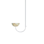 Clérachic single-arm Lunaris pendant in white with a jade stone bowl, shown against a plain background.