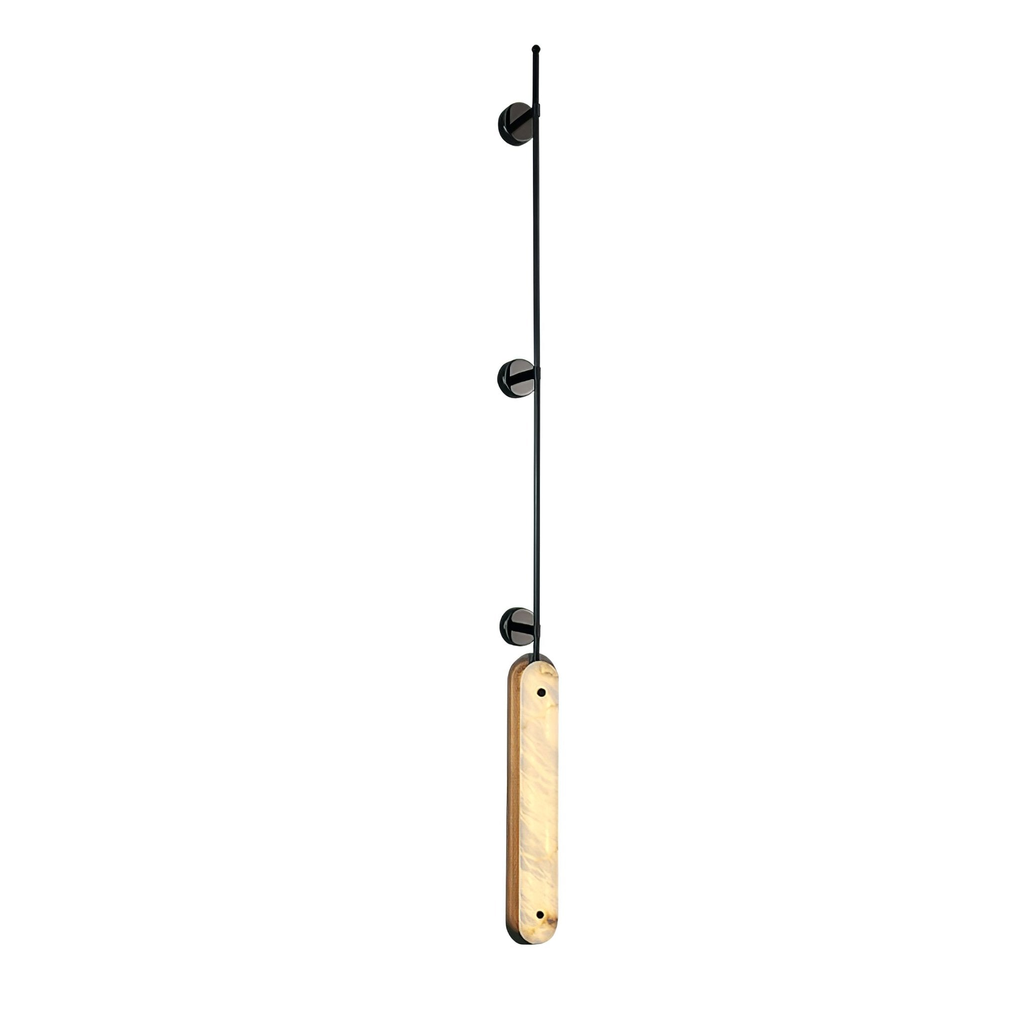 The tallest black version on white, three mounts spacing the rod down the wall.