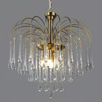 Clustered clear crystal drops hang densely from this Clérachic pendant, lit against dark grey.