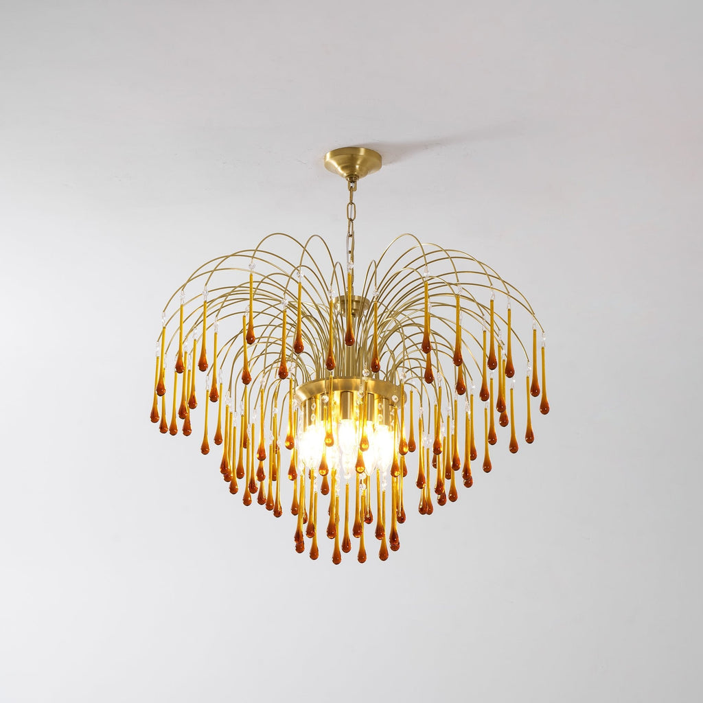 Set against plain white, this Clérachic pendant's caramel crystal drops catch a warm glow.